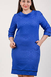 Жакардове синє плаття великих розмірів (102 tur)