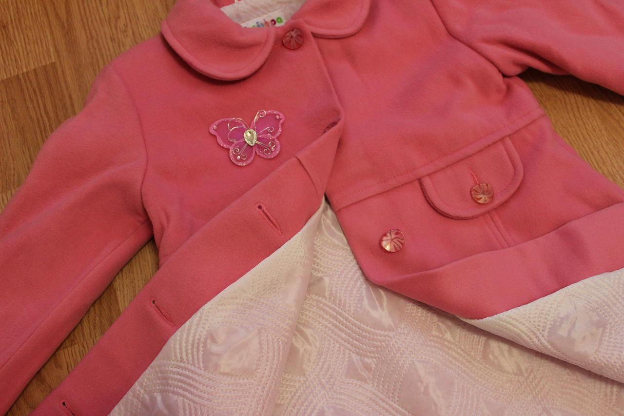 Пальто для девочки Мэри Розовый Размер 98 - 128 см - фото 3 - id-p41067031