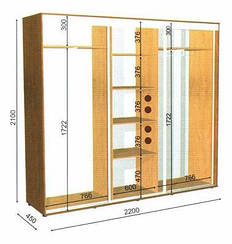 Шафа-купе 2200х450х2100 Влабі 3 двері купити в Україні