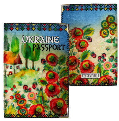Обкладинка на паспорт Українське квіткове село (тканина), фото 1