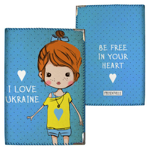 Обкладинка на паспорт I love Ukraine (тканина), фото 1