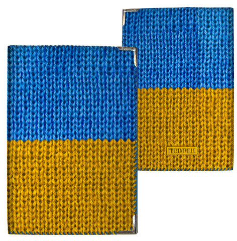 Обкладинка на паспорт В'язаний український прапор (тканина), фото 1