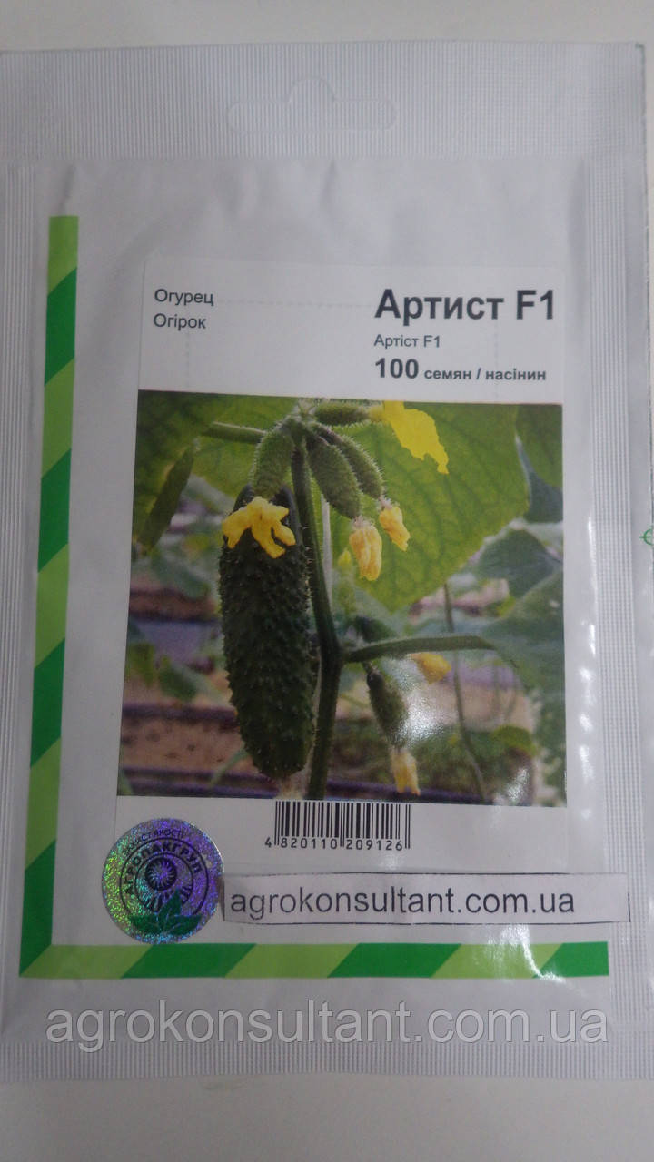 Насіння огірка Артист F1 (Бейо / Bejo), 100 насінин - партенокарпік, ультраранній гібрид (40-43 дні)