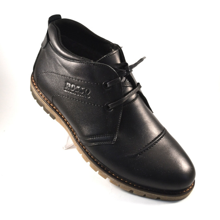 Шкіряні зимові чоловічі черевики WinterkingZ Black MED Rosso Avangard чорні, фото 1