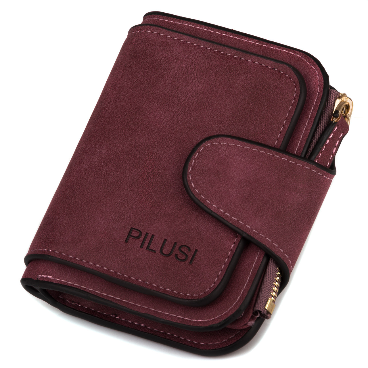 Жіночий компактний гаманець на кнопці Pilusi 3202 purple