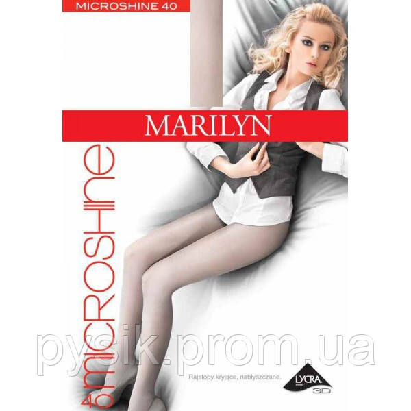 Колготи MARILYN MICR SHINE 40 колготки лайкра рівнину, 3/4 фіолетовий, ink; verde; фіолетовий; lilium