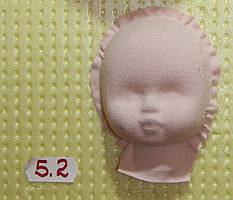 Пластикова маска № 5.2 ( розмір 68*50 мм) – основа для особи текстильної ляльки, зростання 23 см.
