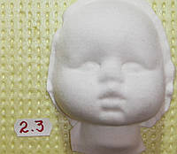 Пластиковая маска № 2.3 ( размер 92*70 мм) основа для лица текстильной куклы, рост 34 см.