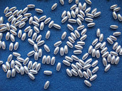 Перли штучний Рис. Колір білий. 4 на 8 мм. 10 гр - 140 шт