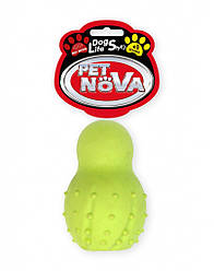 Іграшка для собак Сніговик із дзвіночком Pet Nova 9.5 см жовтий