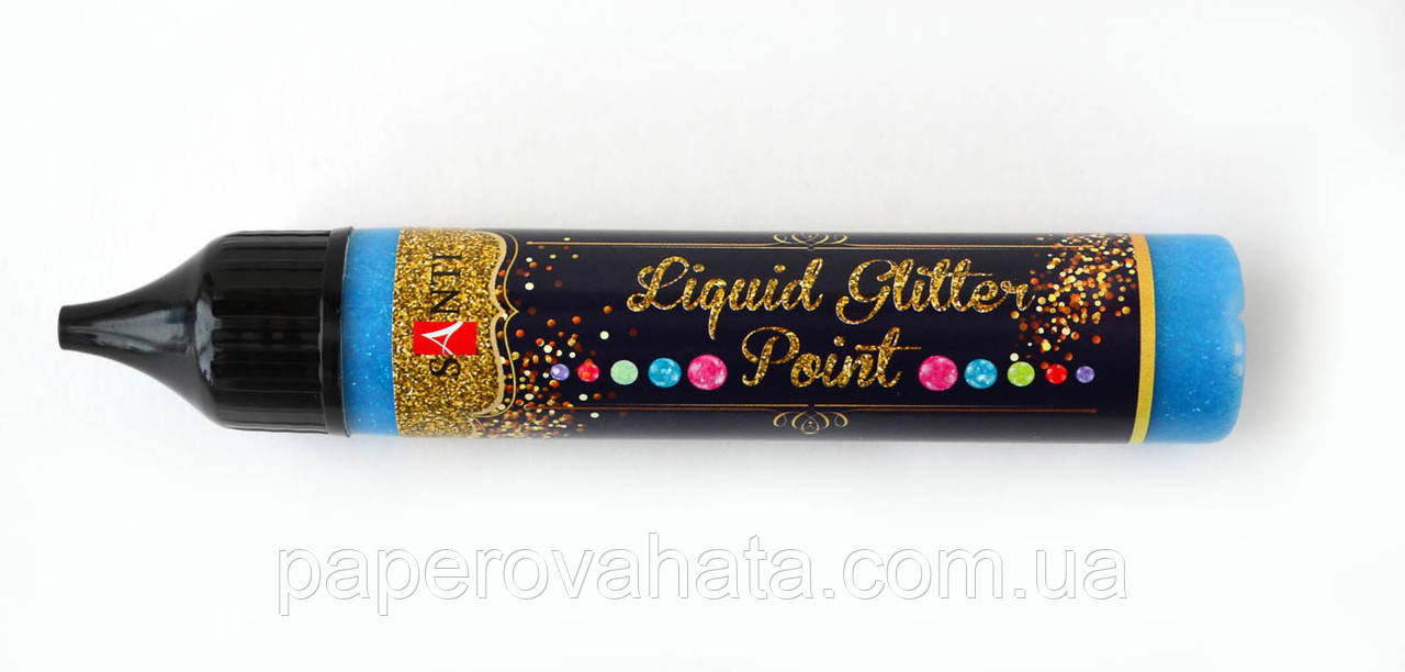 3D контур універсальний з глітером Liquid Point, синій