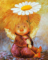Алмазна вишивка Ангел з ромашкою DM-186 (40 х 50 см) ТМ Алмазна мозаїка
