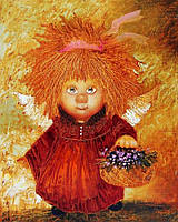 Набір з алмазної мозаїки Ангел з кошиком квітів DM-187 (40 х 50 см) ТМ Алмазна мозаїка