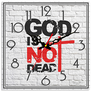 Годинник настінний квадратний "GOD IS NOT DEAD"