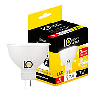 Светодиодная лампа Light Offer LED MR16 7W GU5.3 4000K 600Lm (LЕD - 07 - 026)