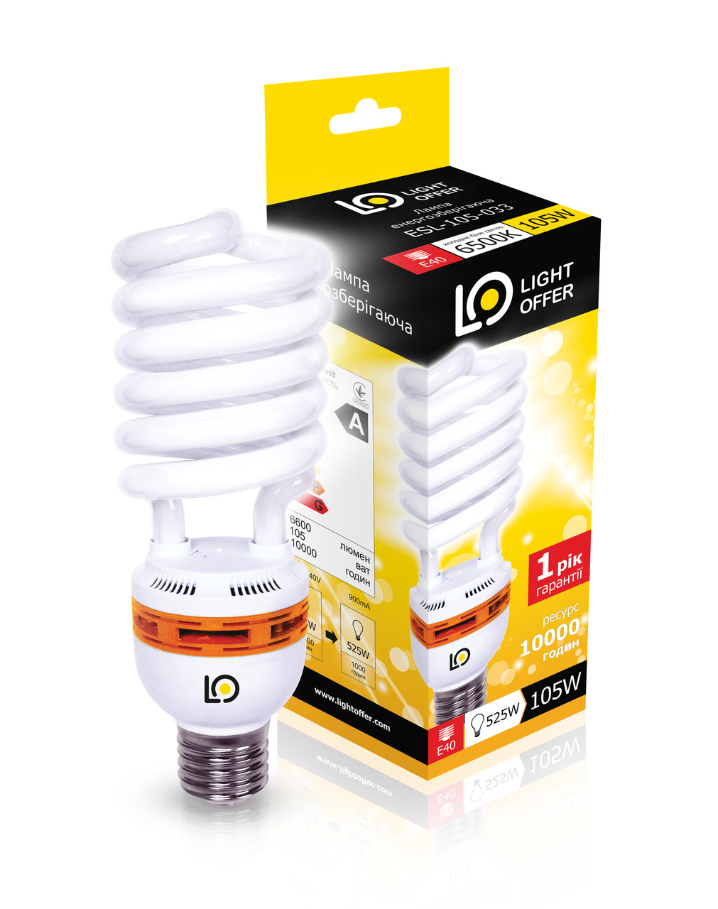 Энергосберегающая лампа Light Offer Т5 ЕSL 105W E40 5000К 6600Lm (ЕSL - 105 - 033) - фото 1 - id-p72738411