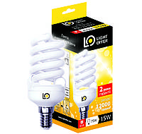 Энергосберегающая лампа Light Offer Т2 Spiral ЕSL 15W E14 4000К 920Lm (ЕSL - 15 - 021)