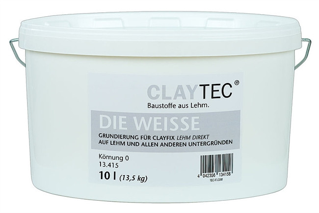 Натуральна ґрунтовка Claytec DIE WEISSE біла, 10 л