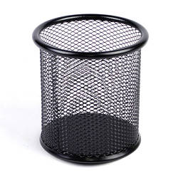 Підставка для ручок металева кругла "Сітка" чорна