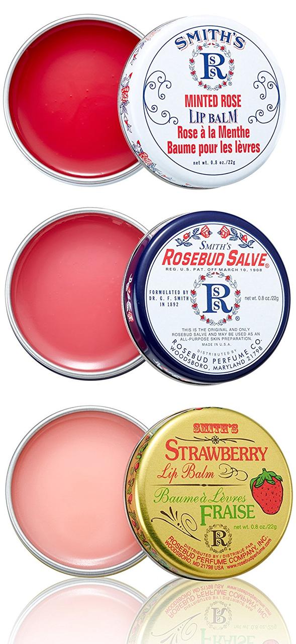 Набір бальзамів для губ Rosebud Perfume Co. Three Layers of Lavish Lip Balm