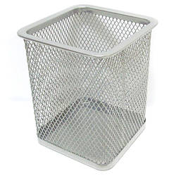 Підставка для ручок металева "Квадратна" срібло