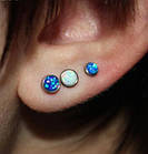 Лабрет, пірсинг з опалом, медсплав штанга 6 або 8 мм на вибір, фото 8