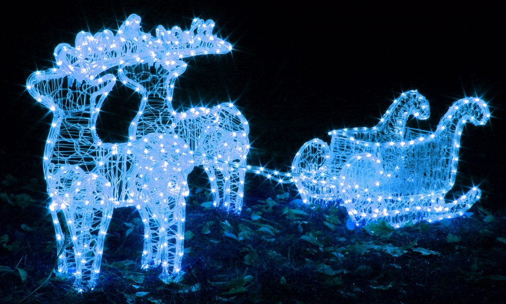 Рождественский светодиодный олень с санками Супер цена EAE - фото 2 - id-p623519198