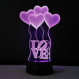 Love, Змінна пластина на 3D світильник, фото 2