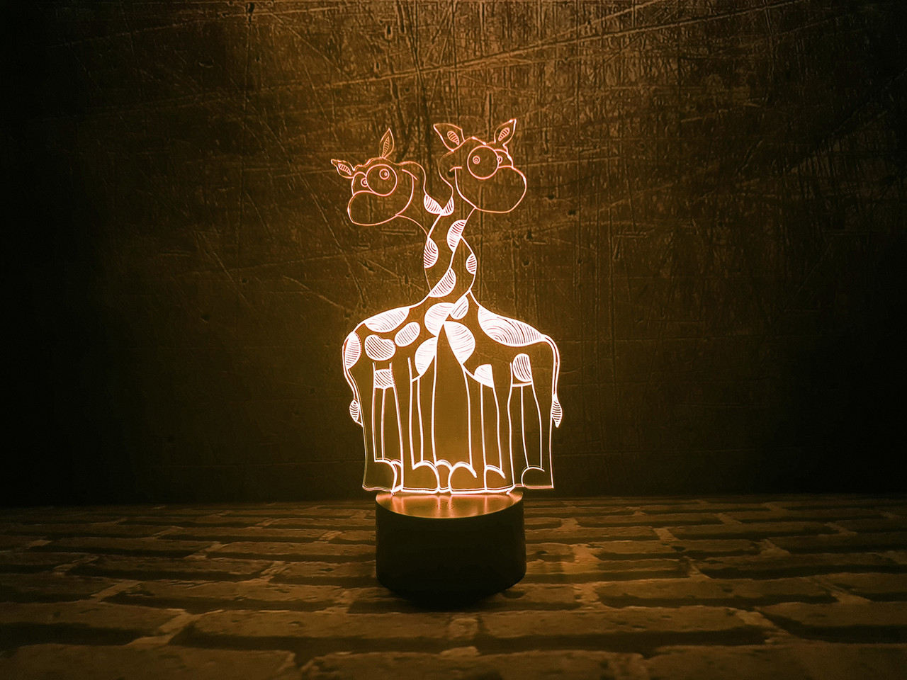 Змінна пластина для 3D ламп "Закохані жирафики" 3DTOYSLAMP, фото 1