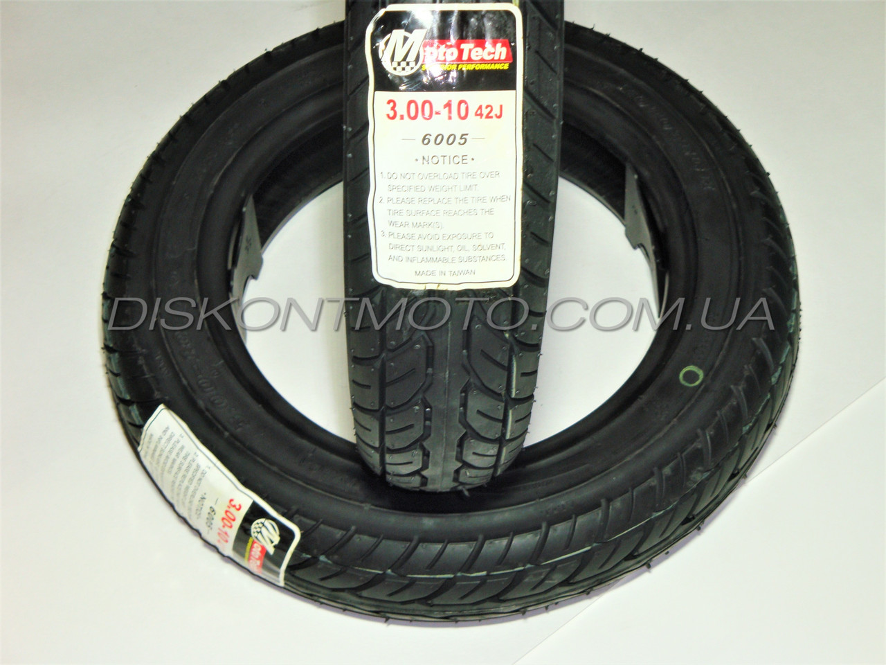 Шина для скутера 3.00-10 42J TL 6005 (бескамерная ,дорожная) MOTOTECH TW - фото 2 - id-p623654033