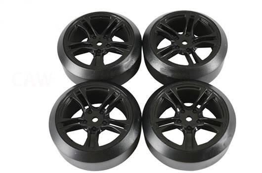 Team Magic E4D Mounted Drift Tire 45 Degree 5 Spoke, Black 4p, фото 1