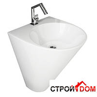 Раковина підвісна суцільнолита з напівп'єпедесталом Volle Oliva 13-45-151 біла