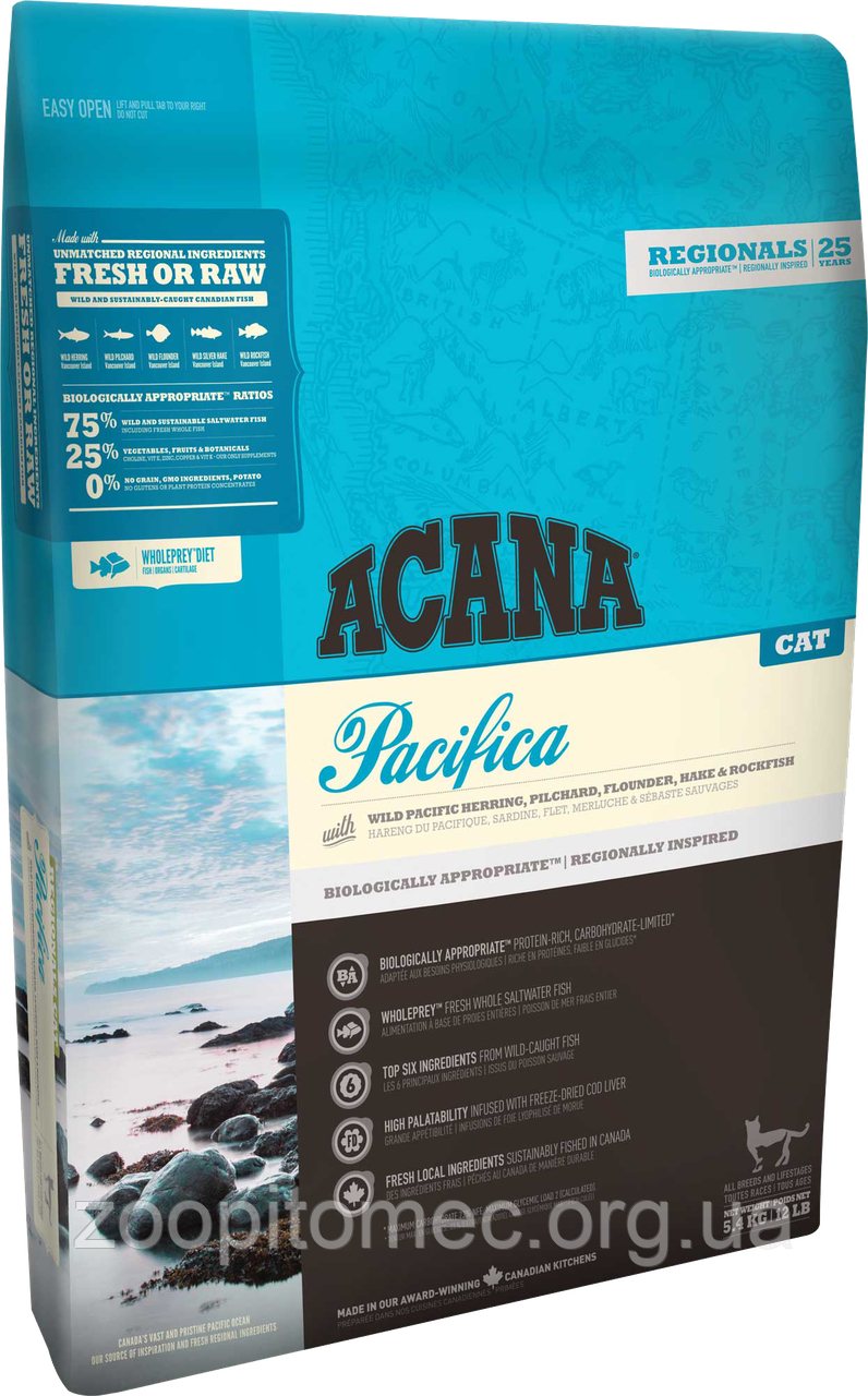 Корм Acana (Акана) PACIFICA CAT для котів всіх порід і вікових груп, 1,8 кг
