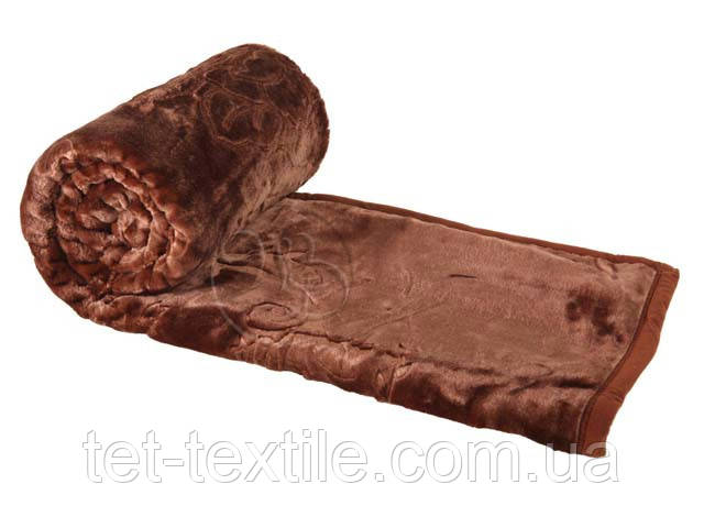 Плед акриловий з тисненням Elway коричневий (200х240)