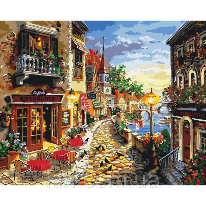 Картина за номерами без коробки Ідейка КН02132 Затишна вуличка 40 х 50 см