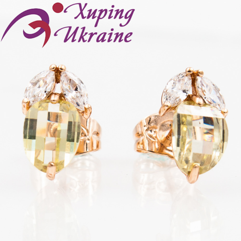 Сережки-гвоздики Xuping 1,2 см лимонна позолота (Медичне золото) 524456(2)