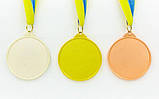 Медаль спортивна зі стрічкою двоколірна Плавання (метал, покриття 2 тони,56 g золото, срібло, бронза) 10 шт., фото 5