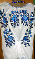 Шикарна шифонова вишита гладдю жіноча блузка-вишиванка від виробника вишита сорочка вишиванка