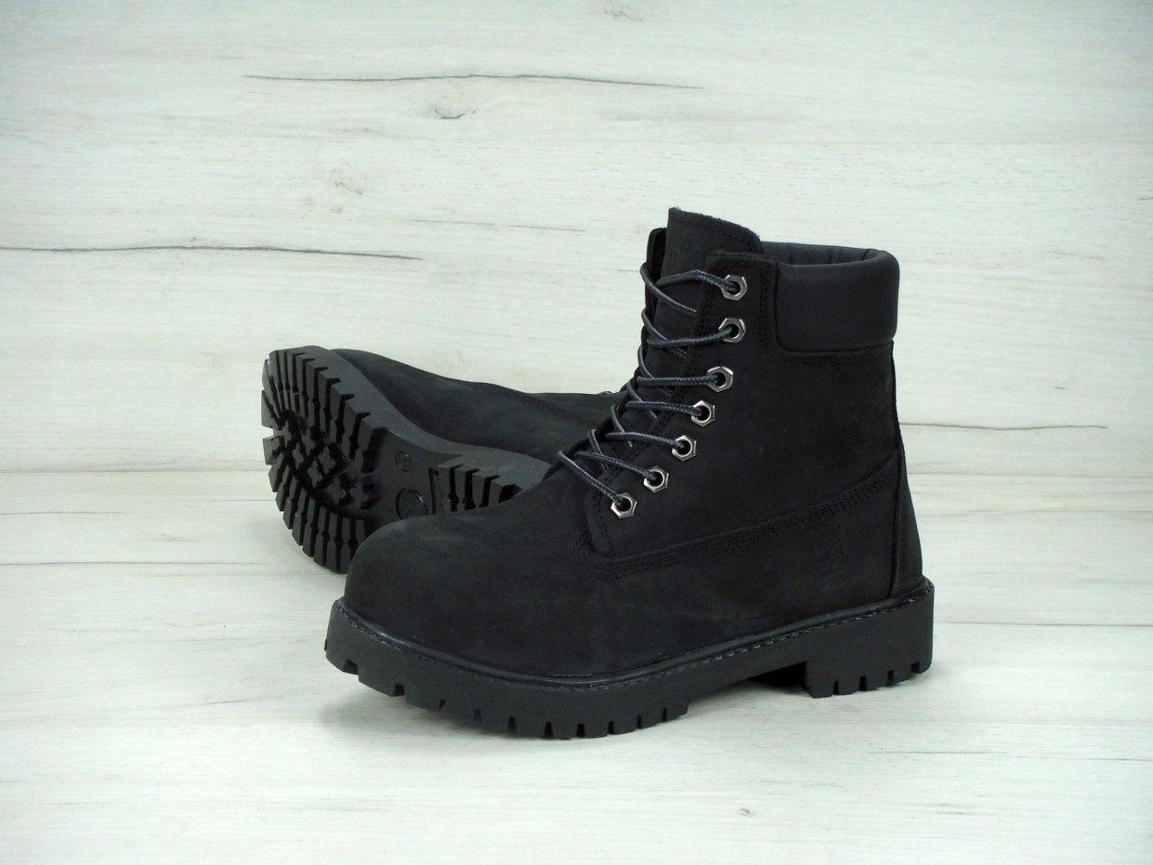 Ботинки мужские в стиле Timberland зимние черного цвета - фото 3 - id-p623991254
