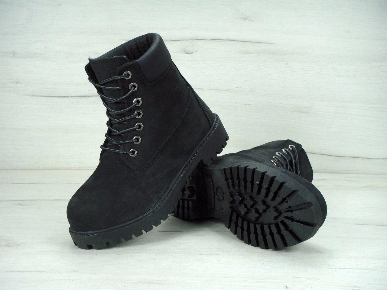 Ботинки мужские в стиле Timberland зимние черного цвета - фото 5 - id-p623991254