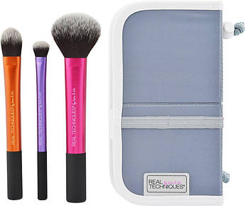 Real Techniques Essentials Travel Brush Set набір з 3 кистей для макіяжу