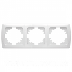 Потрійна горизонтальна рамка VIKO Carmen біла, фото 2