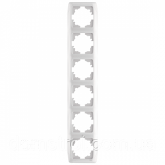 Шестірна вертикальна рамка VIKO Carmen біла