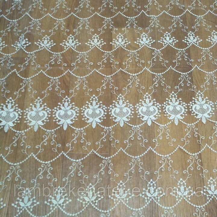 Тюль фатин молочного кольору, залишок 3 м, фото 1