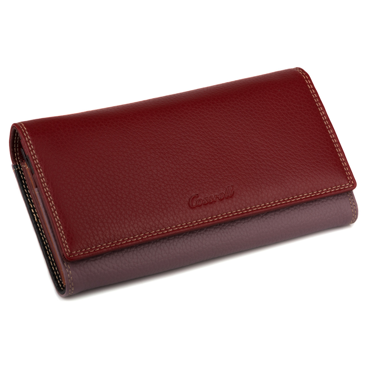 Шкіряний елегантний гаманець жіночий Cossroll на магнітах, фото 1