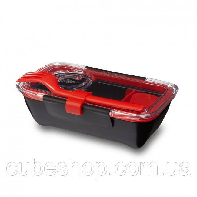 Ланчбокс прямокутний Bento Box Black+Blum (чорний-червоний)