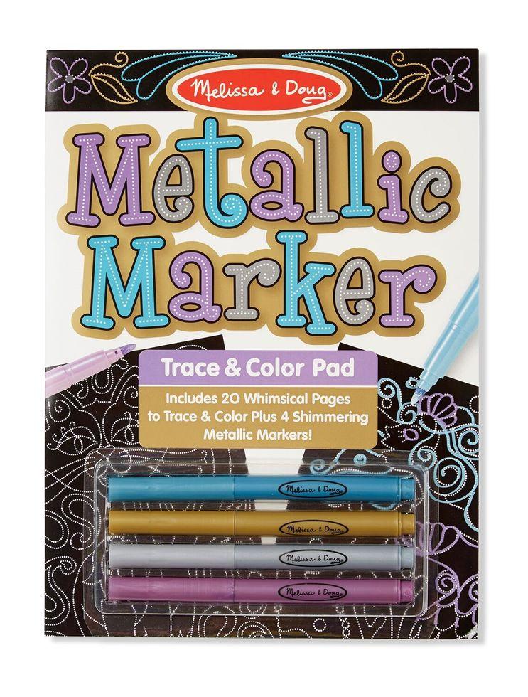 Набір для малювання з металік-маркерами / Metallic Marker Trace & Color Pad (20 аркушів) ТМ Melіssa & Doug MD9320