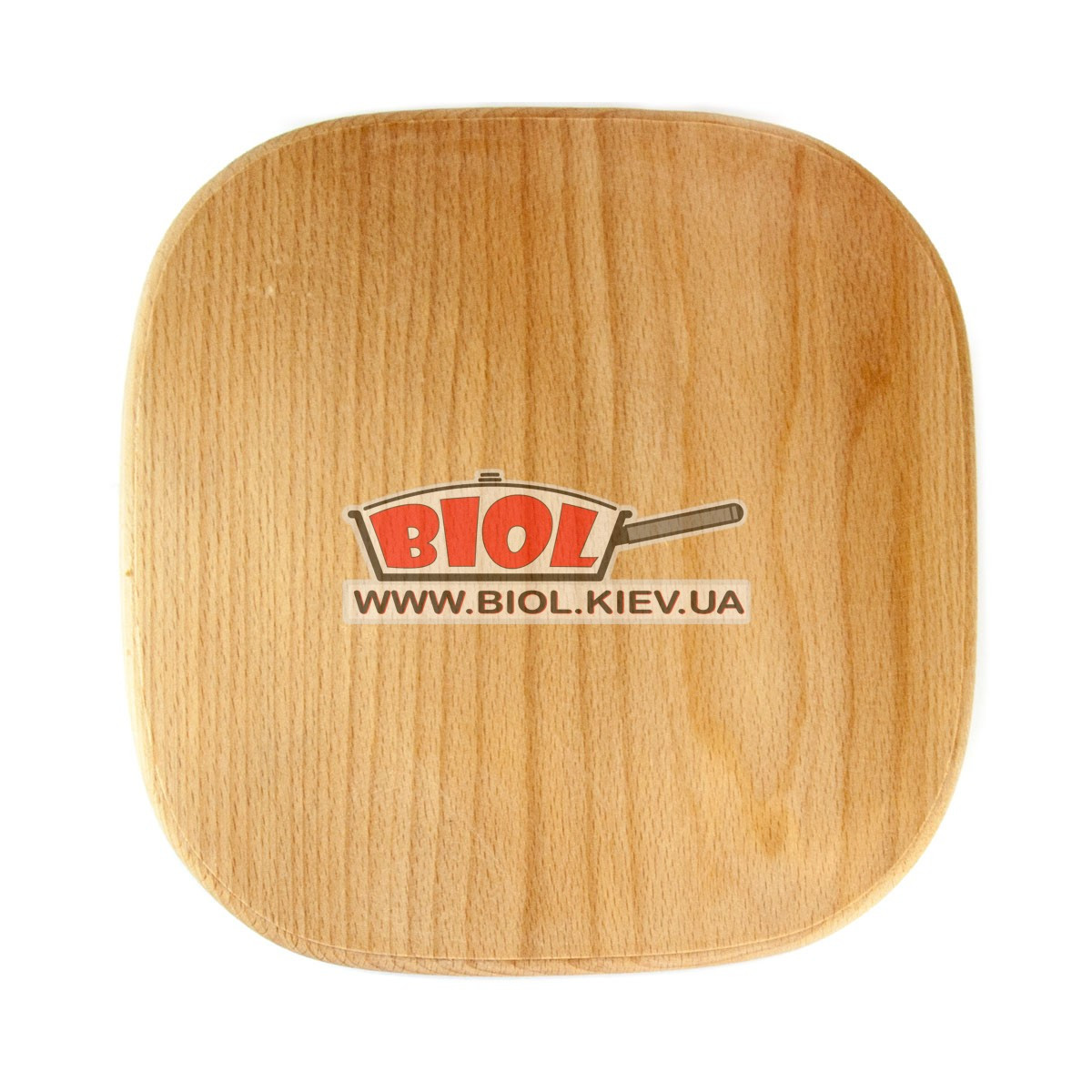 Підставка дерев'яна квадратна 25х25 см (бук) із закругленими вершинами під чавунні порційні сковороди, фото 1