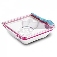 Ланчбокс квадратний Box Appetit Black+Blum (білий-рожевий)