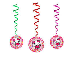 Набір "Гірлянди-підвіски-спіральки" паперові (5 шт./набір) Кітті, Рожевий